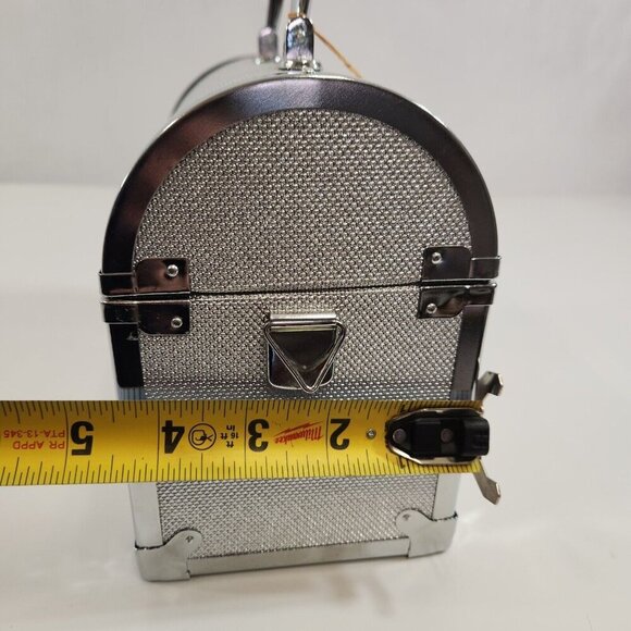 International Silver Co Metallic Vinyl Travel Case Metal Trim Hardshell w/ Box - Picture 13 of 15